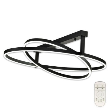 Top Light - LED Dimmable surface-mounted chandelier SATURN 2xLED/25W/230V black + remote control