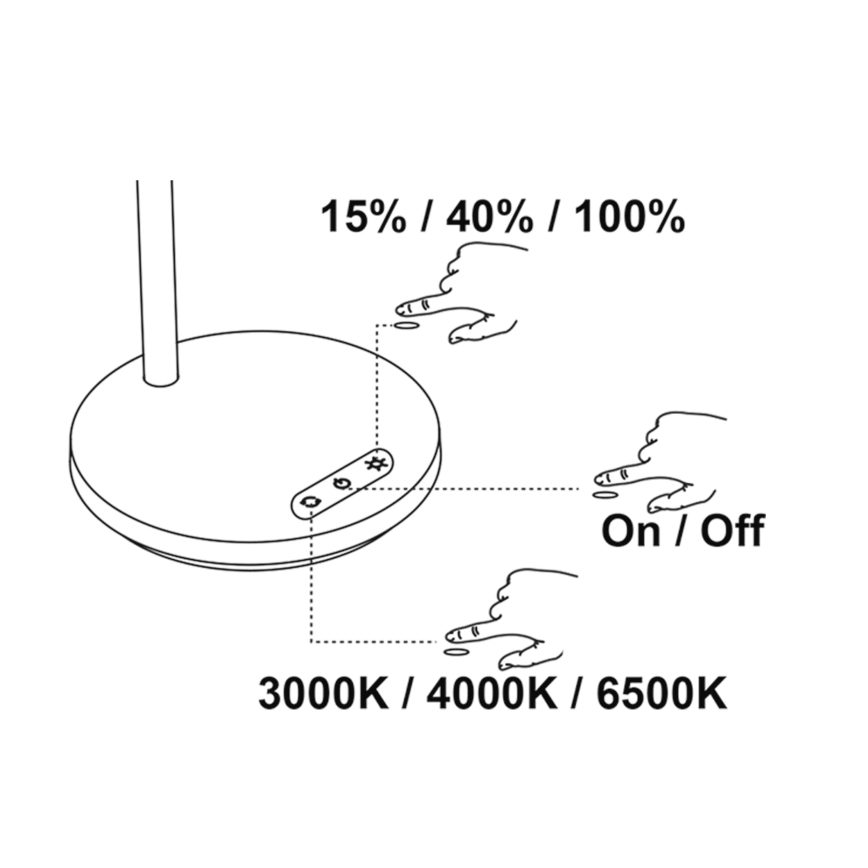 Top Light - LED Dimmable Touch Table Lamp BELLA LED/4.8W/5V 3000/4000/6500K black