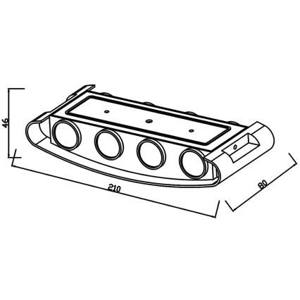 Top Light - LED Outdoor wall light RAY LED/8W/230V IP44 4000K black