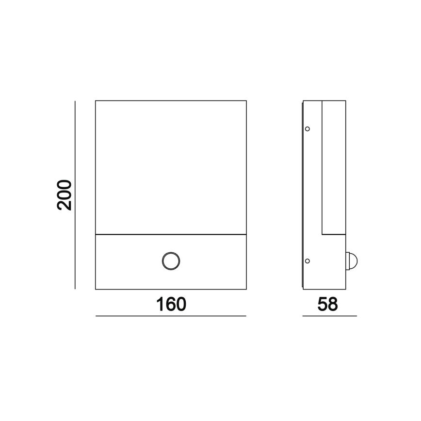 Top Light - LED Outdoor wall light with a sensor NOEL LED/10W/230V IP54