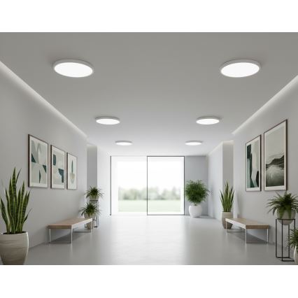 Top Light - REVIT LED Ceiling Light with Motion Sensor, 9/12/18W, 230V, 3000/4000/6500K, Ø 23 cm, white