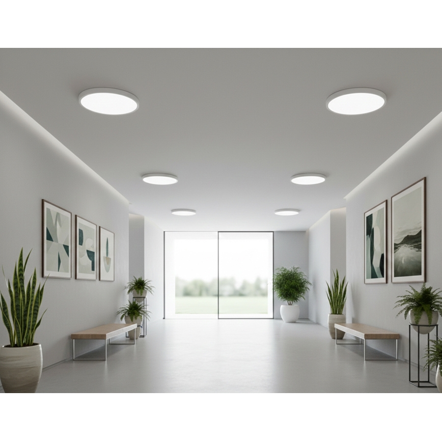 Top Light - REVIT LED Ceiling Light with Motion Sensor, 9/12/18W, 230V, 3000/4000/6500K, Ø 23 cm, white