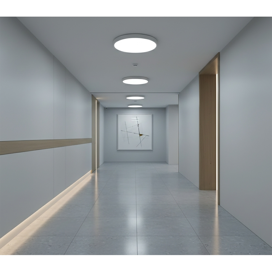 Top Light - REVIT LED Ceiling Light with Motion Sensor, 9/12/18W, 230V, 3000/4000/6500K, Ø 23 cm, white