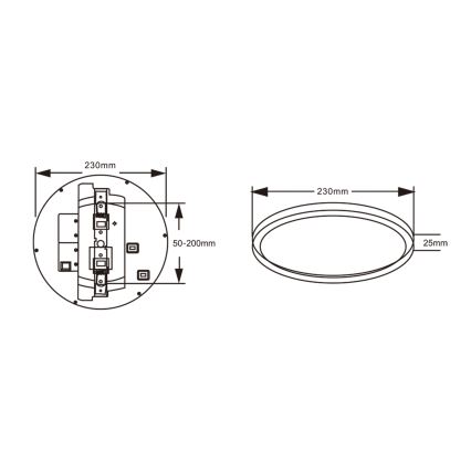 Top Light - REVIT LED Ceiling Light with Motion Sensor, 9/12/18W, 230V, 3000/4000/6500K, Ø 23 cm, white