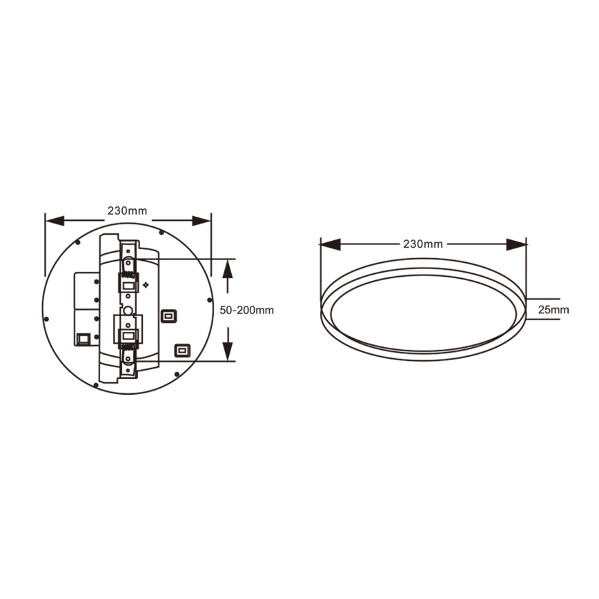 Top Light - REVIT LED Ceiling Light with Motion Sensor, 9/12/18W, 230V, 3000/4000/6500K, Ø 23 cm, white