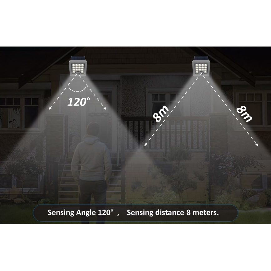 Top Light - LED Solar wall floodlight with sensor HELEON S LED/5W/3,7V IP65 4000K