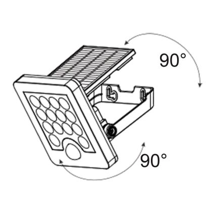 Top Light - LED Solar wall floodlight with sensor HELEON S LED/5W/3,7V IP65 4000K