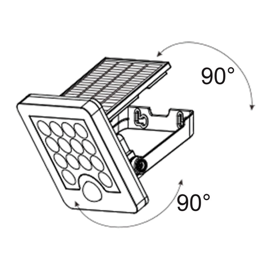 Top Light - LED Solar wall floodlight with sensor HELEON S LED/5W/3,7V IP65 4000K
