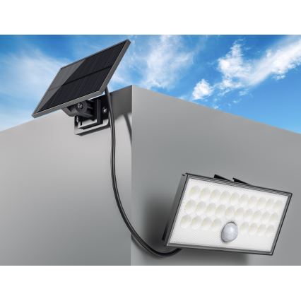 Top Light - LED Solar wall floodlight with sensor HELEON VARIO LED/8W/3,7V IP65 4000K 2200 mAh + remote control