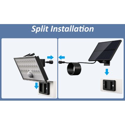 Top Light - LED Solar wall floodlight with sensor HELEON VARIO LED/8W/3,7V IP65 4000K 2200 mAh + remote control