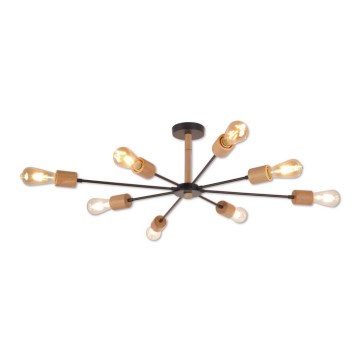 Top Light Star 8 - Chandelier on a pole STAR 8xE27/40W/230V pine