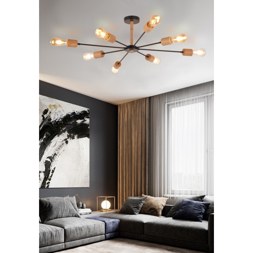Top Light Star 8 - Chandelier on a pole STAR 8xE27/40W/230V pine