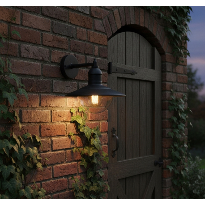 Top Light - VERONA Outdoor Wall Light 1x E27/12W/230V IP44 Black