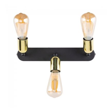 TOP spotlight 3xE27/15W/230V black/gold