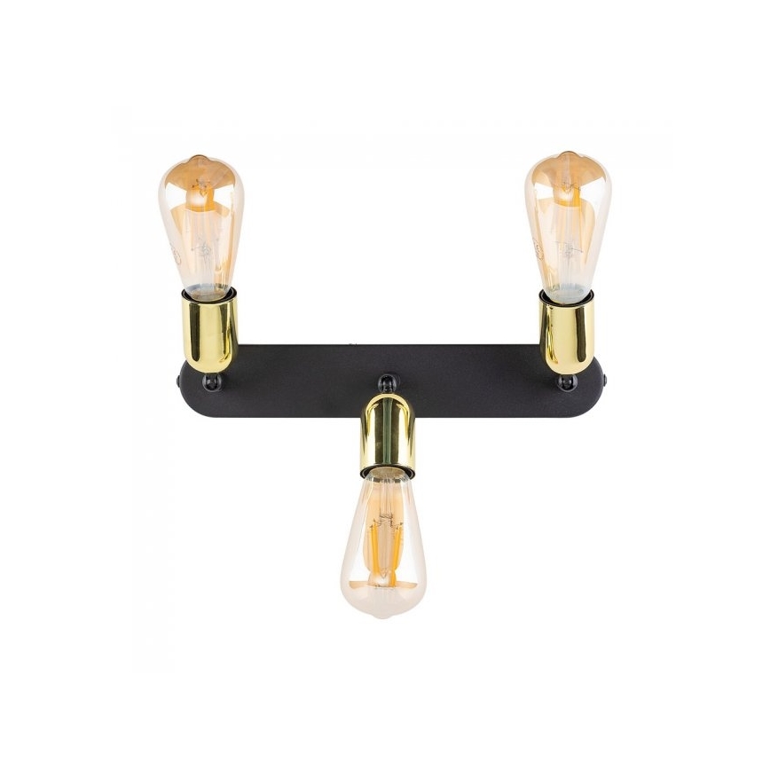 TOP spotlight 3xE27/15W/230V black/gold