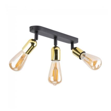 TOP spotlight 3xE27/15W/230V black/gold
