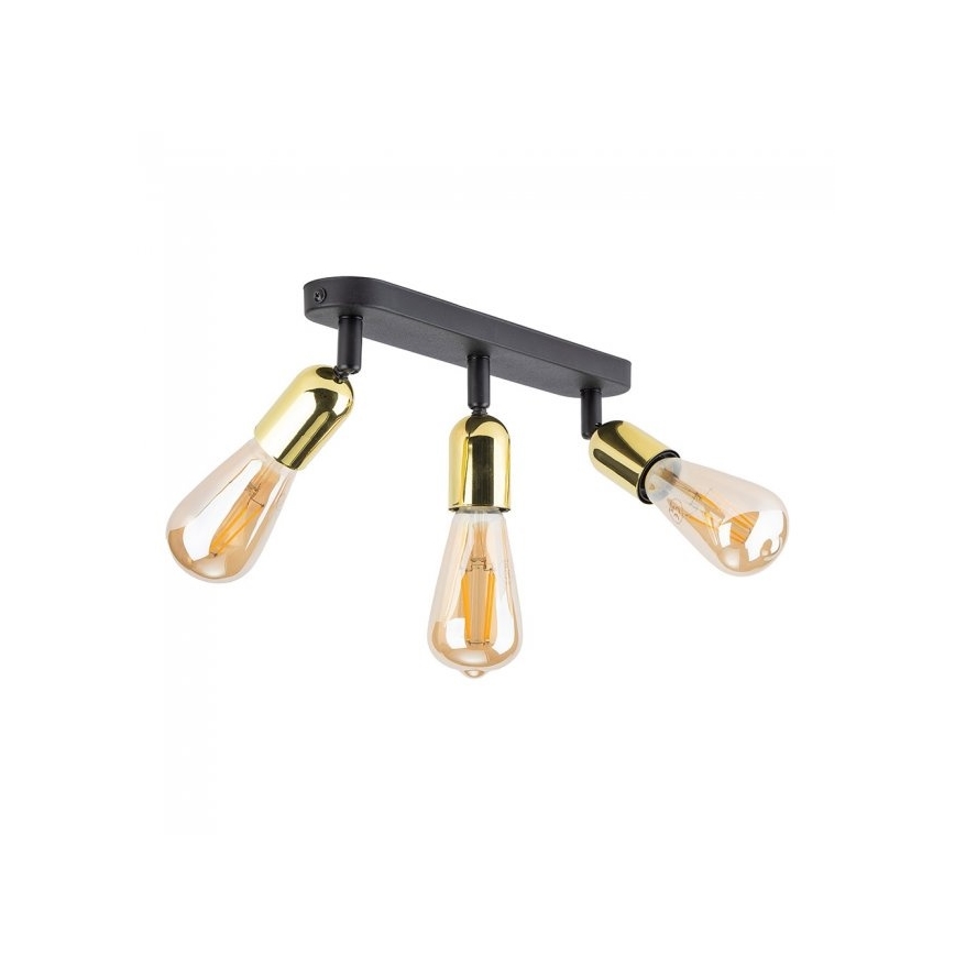 TOP spotlight 3xE27/15W/230V black/gold