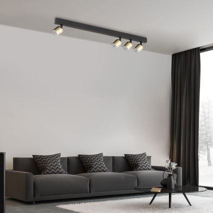 TOP Spotlight 4xGU10/10W/230V Black/Gold