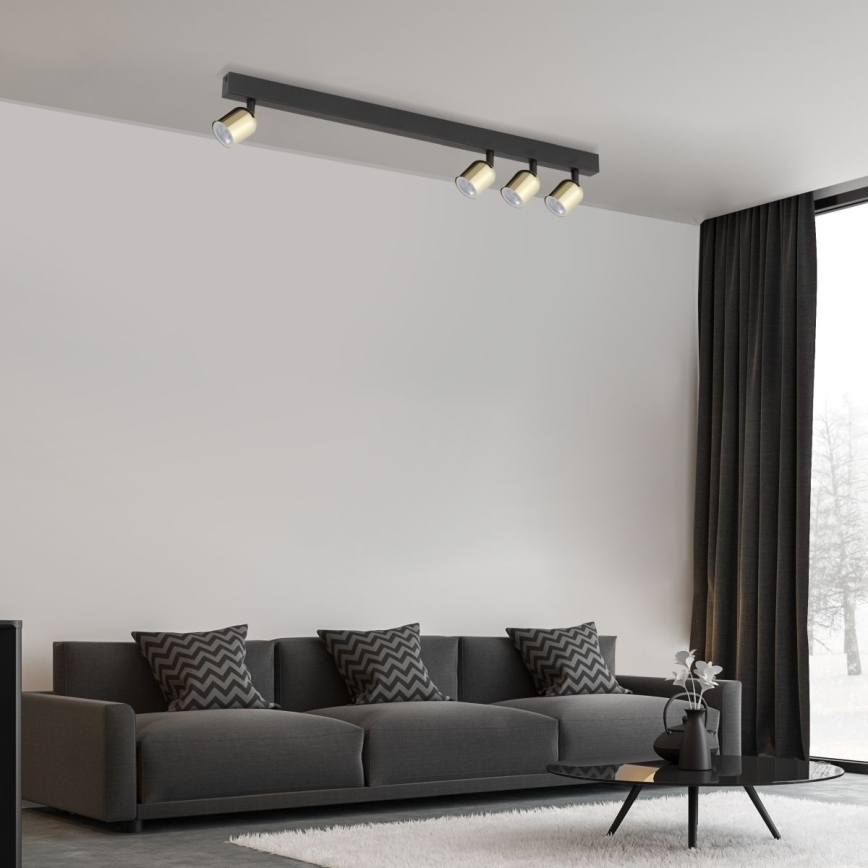 TOP Spotlight 4xGU10/10W/230V Black/Gold