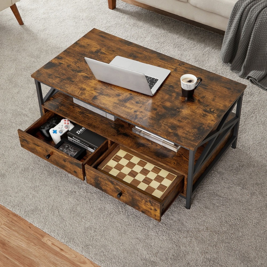 TOREN Coffee Table — Brown/Black