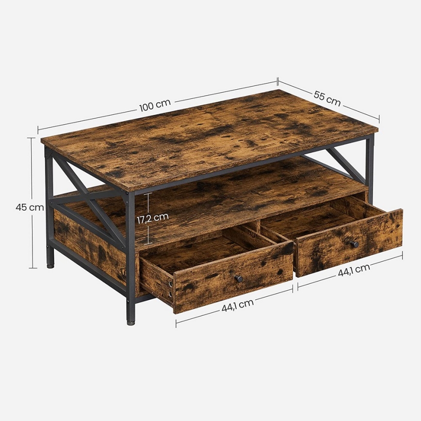 TOREN Coffee Table — Brown/Black