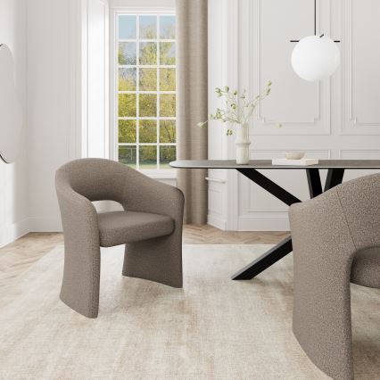 TORI Taupe Dining Chair with Armrests
