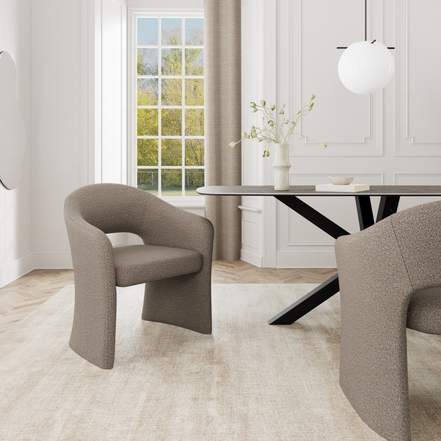 TORI Taupe Dining Chair with Armrests