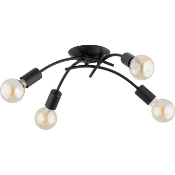TORIZO Flush-mount ceiling light 4xE27/15W/230V Black