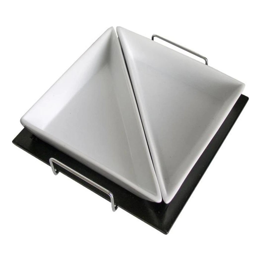 TORO 2-piece bowl set with tray, ceramic/wood