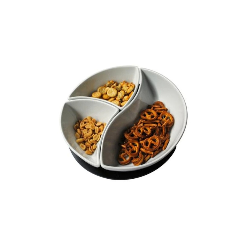 TORO 3-piece ceramic and wood bowl set with tray