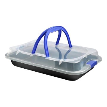 TORO Roasting Pan with Lid 42x3,8x29 cm black/blue