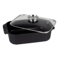 TORO Roasting Pan with Lid, 6.5 L — 34.5 x 10 x 24.5 cm, Black