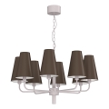 TORTOLA chain-hung chandelier 8xE14/15W/230V brown/cream