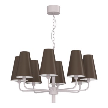 TORTOLA chain-hung chandelier 8xE14/15W/230V brown/cream