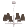 TORTOLA chain-suspended chandelier 6xE14/15W/230V brown/cream