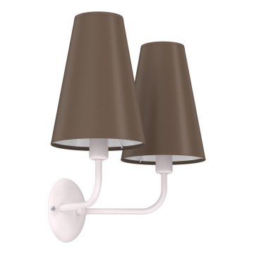 TORTOLA wall light 2xE14/15W/230V brown/cream