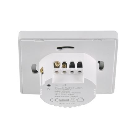 Touch switch 1-pole SMART 800W/230V white Wi-Fi Tuya
