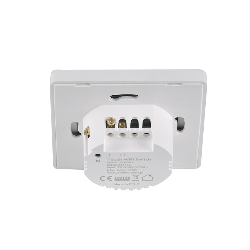 Touch switch 1-pole SMART 800W/230V white Wi-Fi Tuya
