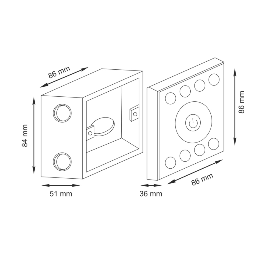 Touch switch with dimmer for RGBW LED strips 12-24V 4-channel