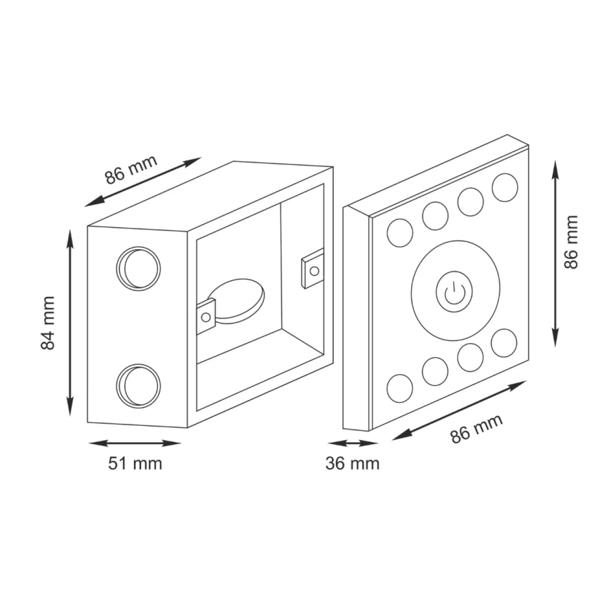 Touch switch with dimmer for unicolor LED strips 12-24V 4-channel