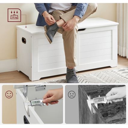 TOVIAN Storage Chest 100 x 46 x 40 cm, White