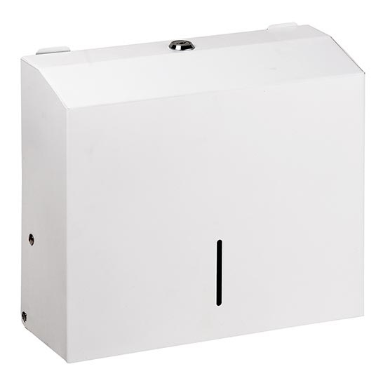 Towel dispenser 28 x 24.5 cm, stainless steel/white
