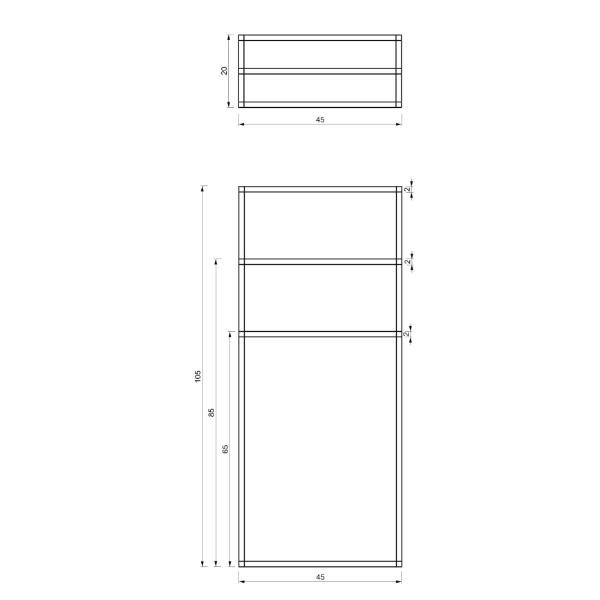 Towel holder 105x45 cm black
