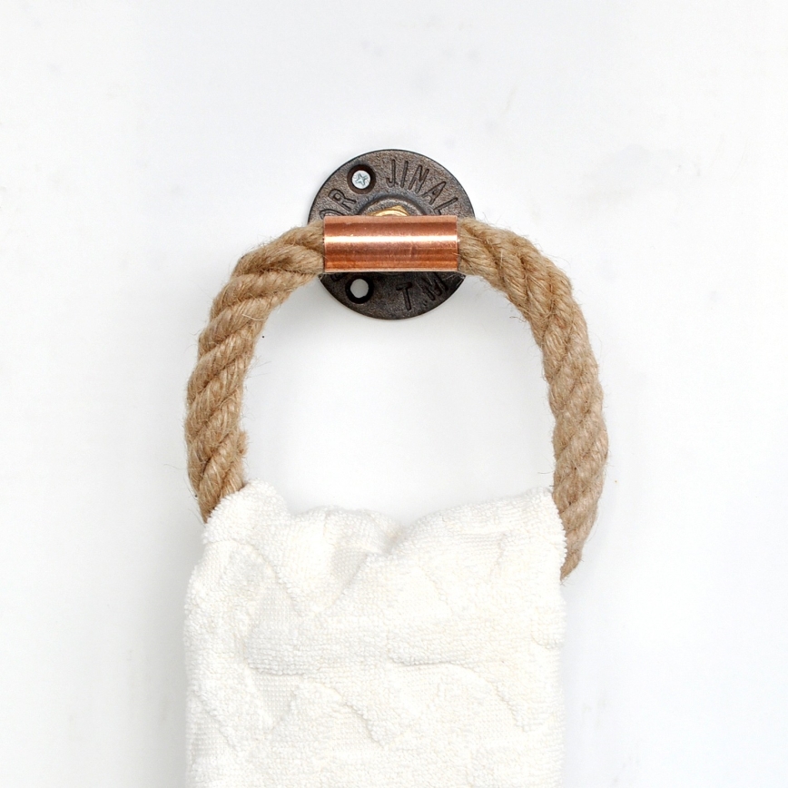 Towel holder 16x16 cm beige/gold