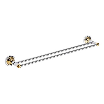 Towel Holder 66.5 x 6.5 cm Silver/Gold