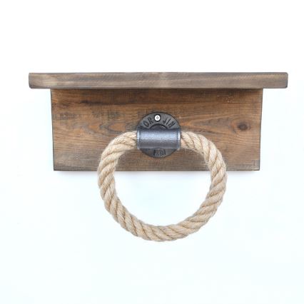 Towel holder with a shelf BORURAF 14x30 cm spruce