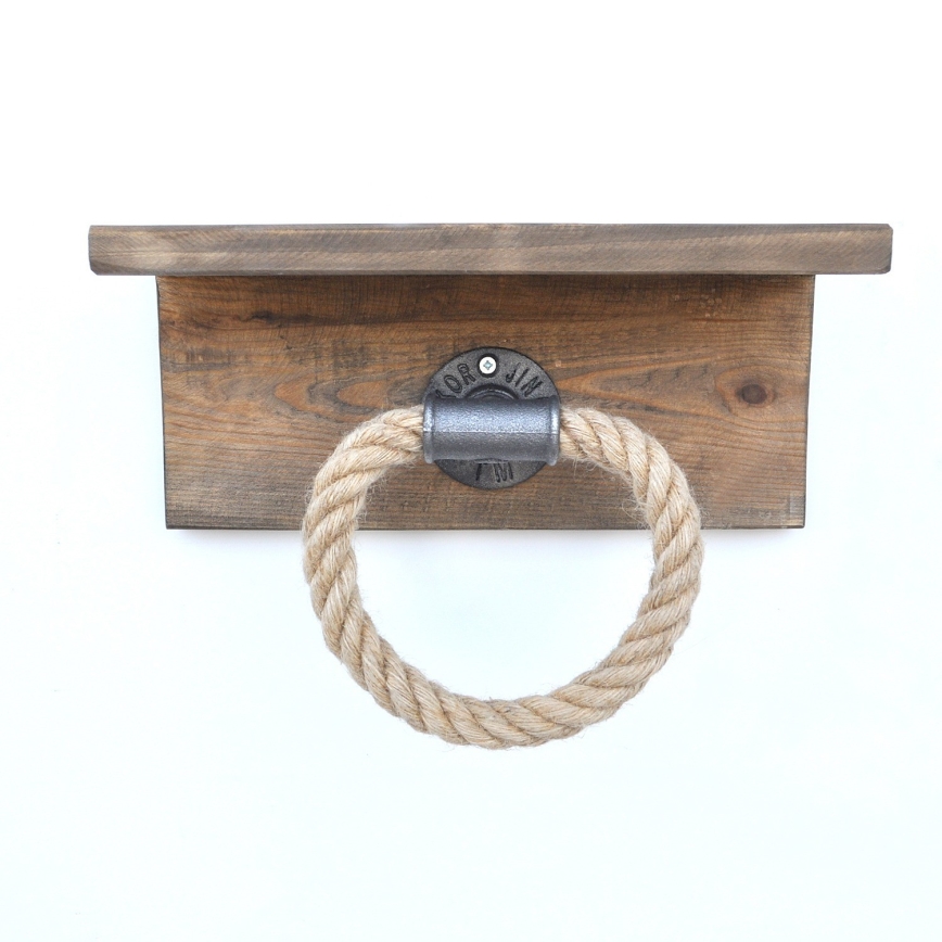 Towel holder with a shelf BORURAF 14x30 cm spruce