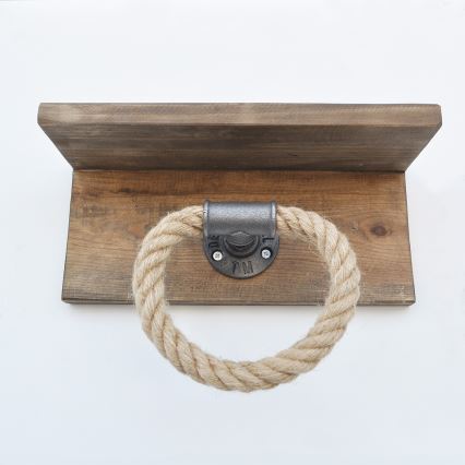 Towel holder with a shelf BORURAF 14x30 cm spruce