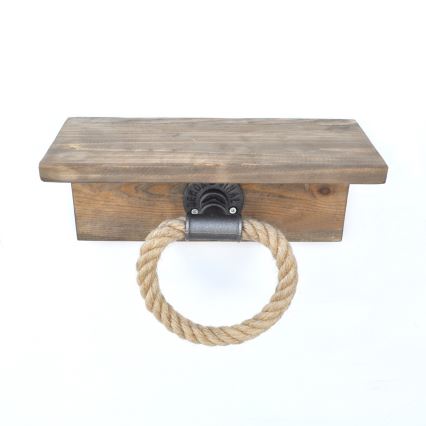 Towel holder with a shelf BORURAF 14x30 cm spruce