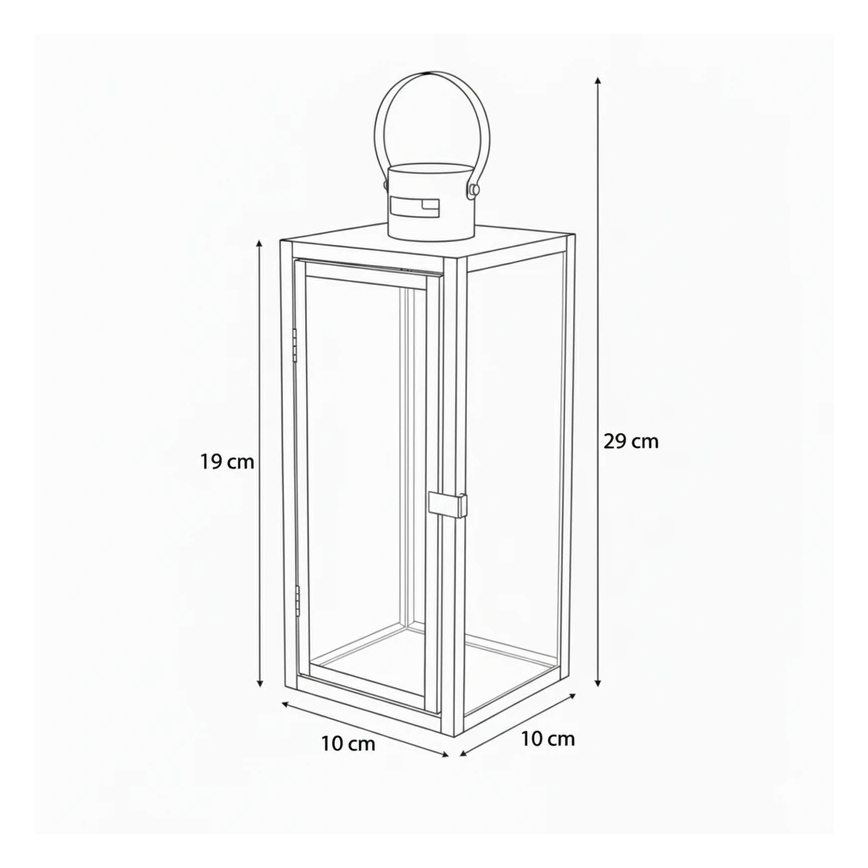 TOWER decorative lantern, 29 cm, polished chrome